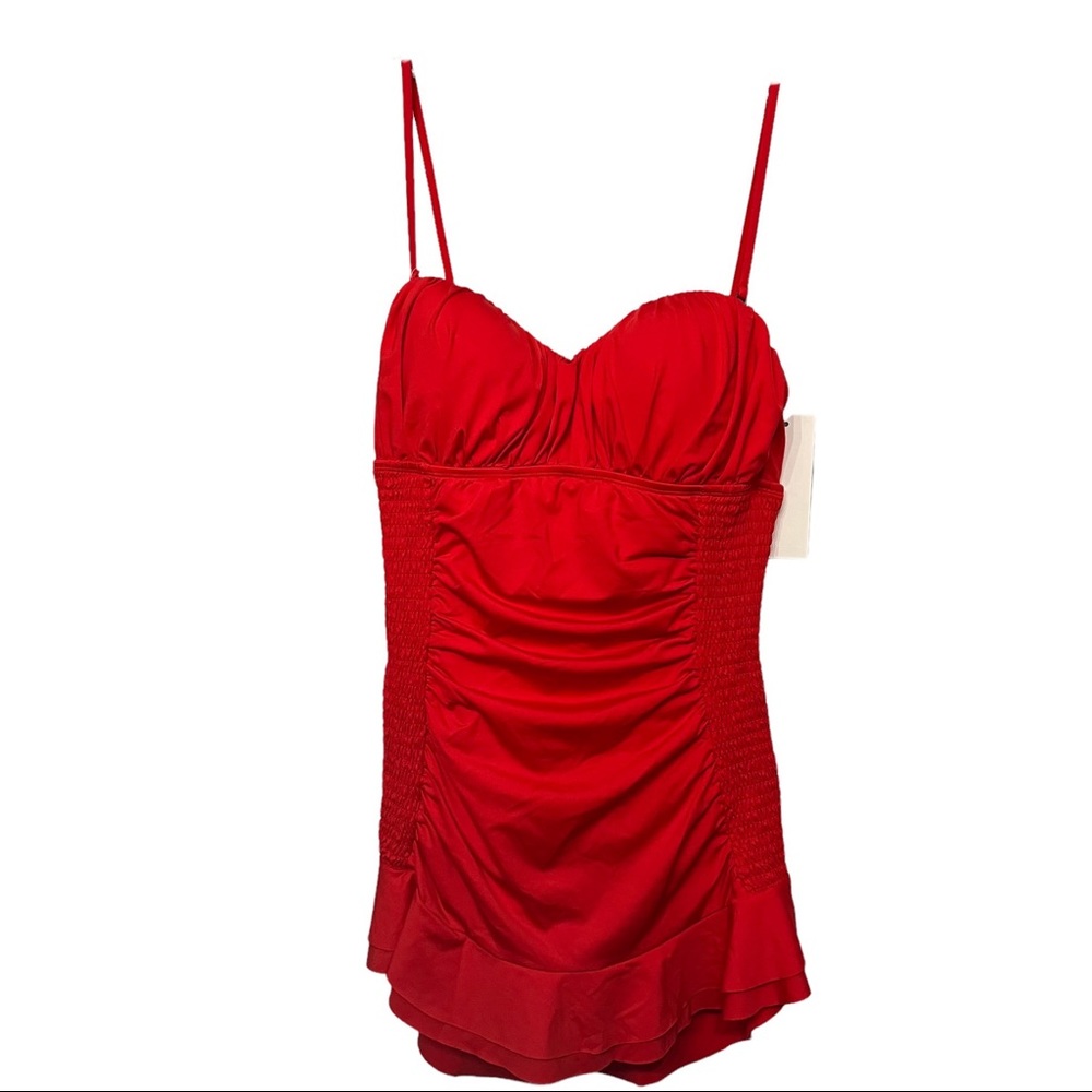 KENNETH COLE (NWOT) ONE PIECE SKIRTED SWIM SUIT WITH SIZE LARGE